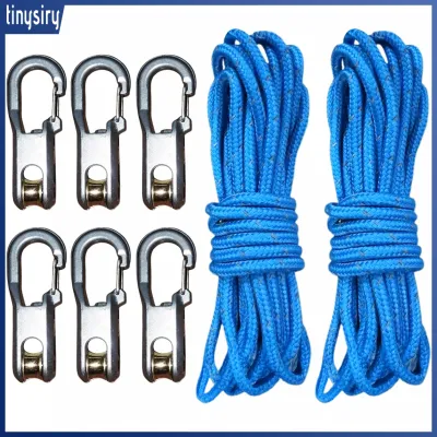 Heavy Duty Rope Adjuster Outdoor Rope Tensioner Outdoor Camping Rope Tensioner Adjuster for Hiking Backpacking Boating Heavy Duty Metal Roller Cord Tightener 2/6pcs Set
