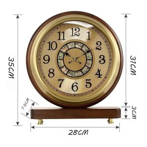 Sacesr Luxury Silent Table Clocks Wooden Frame Vintage Durable Desktop Prayer Clocks Nordic Muslim Moroccan Style Unique Home Decor R3K9L