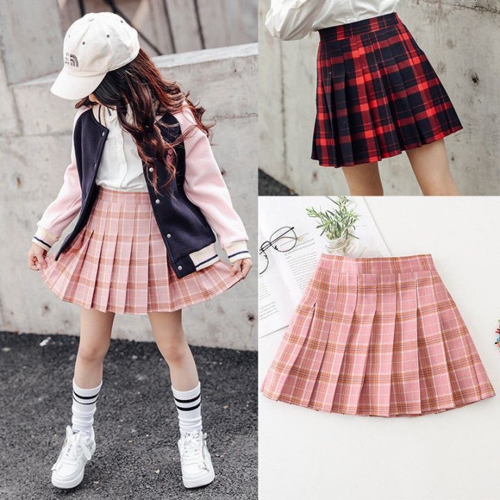 Pink pleated hotsell skirt school