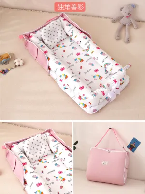 Easyhome.sg | Foldable Baby Bed Portable Newborn Cot | Baby Lounger Nest Sleeping Carry Bag | Infant Crib Travel Bed