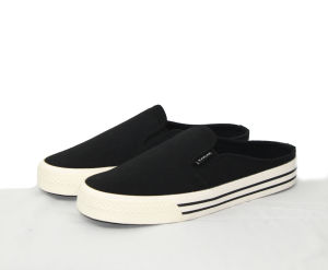 Raigar Sepatu sandal Bustong slop Pria Wanita  Simpel Kanvas Tebal hitam karet Anti Licin Termurah