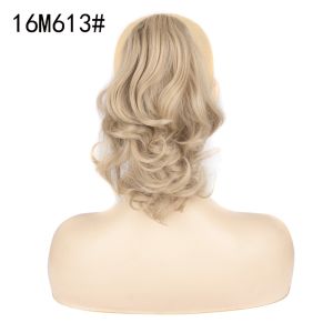 SUTONGXUE Tổng hợp Tóc nối kiểu đuôi ngựa 12 inch Kẹp tóc Tóc đuôi ngựa ngắn xoăn Phụ kiện tóc Đen Nâu Tóc giả kiểu đuôi ngựa dành cho phụ nữ