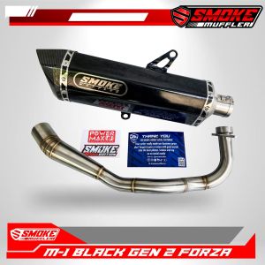 knalpot honda forza ngebass full system smoke muffler tipe m1 titan