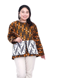 Blouse Big Size Wanita Atasan Batik Jumbo Kerja L-XL-2L-3L-4L-5L-6L-7L Model Blus Jumbo Seragam Batik / Atasan Formal Kantor Big Size Wanita