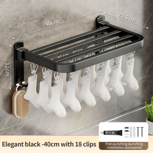 Giá treo quần áo gấp với nhiều Clip treo tường phơi vớ công cụ ban công nhà Windproof đồ lót đồ lót vớ trẻ em Clip