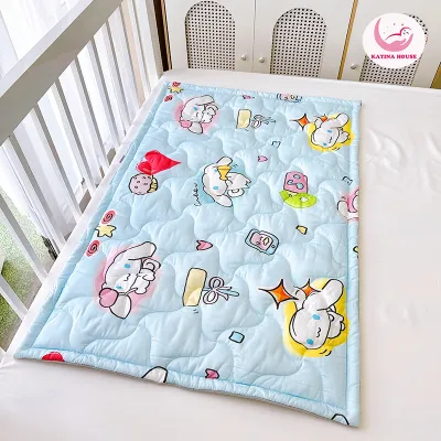 Nệm cho bé đi học mầm non tiểu học Katina House vải Tencel mềm mát có chống thấm gấp gọn đi học
