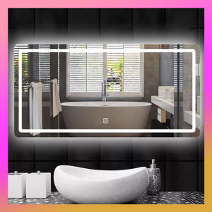 Northern European style Modern bathroom decorative wall mounted intelligent LED mirror intelligent mirror household multifunctional mirror hotel bathroom mirror customized mirror waterproof and leak proof cosmetic mirror