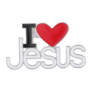 Love Text Brooch "I Love Jesus" Badge Enamel Pin Clothing Accessories Gift for Friends