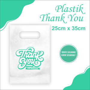 (Isi 50pcs) Plastik Thank You Kantong Thank You Plastik Kaos Plastik Baju Plastik Hp -  Size 25 x 35cm
