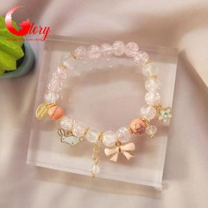 [HCM]Vòng tay nữ dễ thương hạt đá hình thỏ may mắn -Vòng lắc đeo tay nữ dễ thương chuỗi hạt đá xinh đẹp G398098