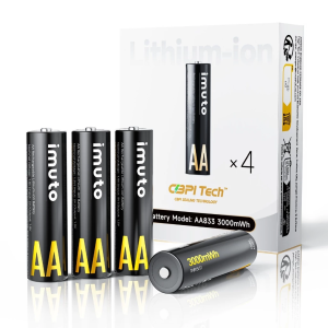 imuto 1.5V AA Rechargeable Lithium-ion Battery 3600mWh High Capacity 8xAA Camera Batteries