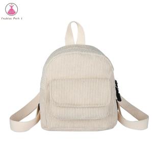 【NEW】 Women Fashion Mini Backpack Solid Color Corduroy Backpack Simple Student Girls Bookbag Student Book Bag Aesthetic Purse