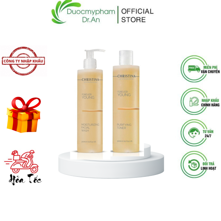 Sữa Rửa Mặt + Toner Christina Forever Young Moisturizing Facial Wash ...