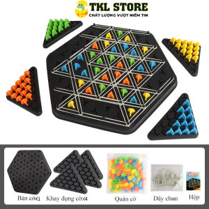 Đồ chơi trí tuệ Bộ cờ xếp hình tam giác bằng dây chun thú vị giúp phát triển trí não cho bé