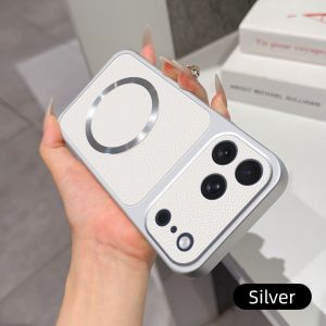 Luxury Case For iPhone 18 17 16 15 E Air Pro Plus Max Magnetic Back Cover Soft Leather Veneered Phone Silicone Casing