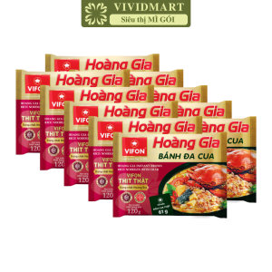 [SET 10 GÓI] – VIFON – Bánh đa Hoàng Gia 2 vị: Bánh Đa Cua Bánh Đa Cá (có gói cá/ cua) (120g/gói) - Bánh đa ăn liền