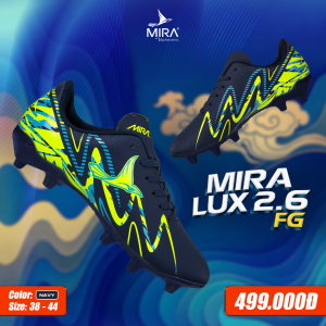 Giày Đá Bóng MIRA Lux 2.6 Fg – Đế  FG Sân Cỏ Tự Nhiên Da Pu Cao Cấp Bám Sân Tốt Khâu Toàn Bộ Đế Bảo Hành 12 Tháng [Tặng Vớ ]