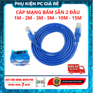 Dây Cáp Mạng Bấm Sẵn 2 Đầu RJ45 – Cáp Internet LAN Ethernet UTP Dài 1m 2m 3m 5m 10m 15m 50m Cat5e