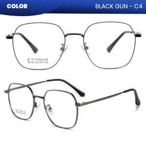 IOOI Eyewear -  Kacamata Geometric Titanium Lensa Anti Radiasi Blueray Photocromic Pria Wanita 5018