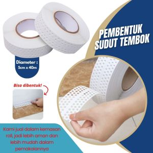 Corner Inner Bead PVC UPVC Pembentuk Sudutan Siku Dinding Model Bentuk Roll Lebih Praktis 1 Roll Panjang 40 Meter