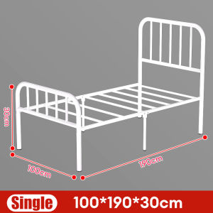 Tempat Tidur Ranjang Besi / Warna Hitam atau Putih / Dengan Sandaran / Easy Assembly / Tinggi 30cm