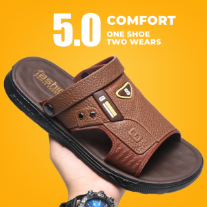 sandals for men 2025 Summer outdoor Flat bottom Non-slip and wear-resistant and comfortable Adjustable Straps for Wide Feet slippers