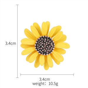 [fenggongshuode] Cute Sunflower Brooch Pins for Hijab Hats Dress or Bags Jewelry Accessories