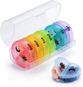 Plastic Pill Box | Weekly Storage Holders Pill 7 Day Container Case Organizer for Health Care Medicine Pill BPA free