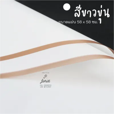 กระดาษฟลาวด์สีพื้นขอบทอง (PF-P003)ขนาด 58x58 ซม. กระดาษห่อดอกไม้ กันน้ำ00% แผ่นพลาสติกห่อดอกไม้ อุปกรณ์จัดช่อดอกไม้ ดอกไม้ปลอม