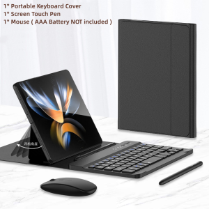[Kèm chuột & bút] kiscase Bộ bàn phím và chuột không dây cầm tay cho Samsung Galaxy Z gấp 5 4 3 2 Tab Bàn phím tương thích Bluetooth thông dụng cho máy tính bảng Xiaomi Vivo Huawei