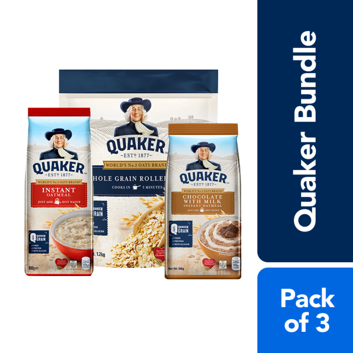 Quaker Instant Oatmeal 800g + Quaker Flavored Oatmeal Chocolate with ...