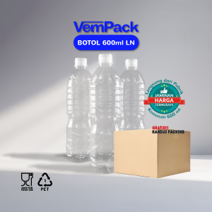 Botol Plastik 600 ml Air Mineral Tebal PET Food Grade Botol Minum Infused Water