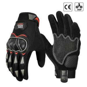 KEMIMOTO Motorcycle Gloves Touchscreen CE 1KP Hard Knuckle Motorbike Riding For CB650 Tmax 530 560 MT07 09 Dirt Bike Motocross