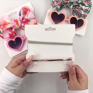 Multi-style Baby Sunglasses Headband Set Hearted Shaped Sunglasses & Bow Headband for Baby Girls Summer Outdoor Gift