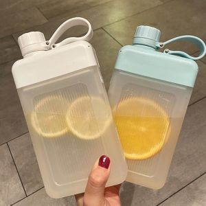 SJJL 450ML Creative BPA Free Sports Flat Water Bottle Drink Bottle Plastic Juice Cup