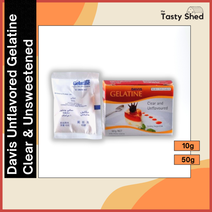Davis Gelatine Powder Clear, Unflavored and Unsweetened (10g/50g