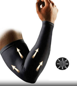 ปลอกแขน รัดกล้ามเนื้อ สำหรับเล่นกีฬา Arm Sleeve ขายเป็นข้าง(1ชิ้น) มีไซค์ ลดการเมื่อยล้า กระชับกล้ามเนื้อแขน