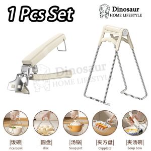 🇸🇬 ReadyStock - Foldable Hot Bowl Clip Stainless Steel Anti-scalding Kitchen Tongs Steamer Pliers Dish Pan Clamp Set