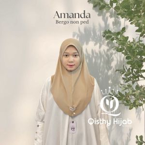 Qisthy Hijab - AMANDA SIZE M | Hijab Instan Daily NONPED Bergo Instan Premium | Hijab Bergo Jersey
