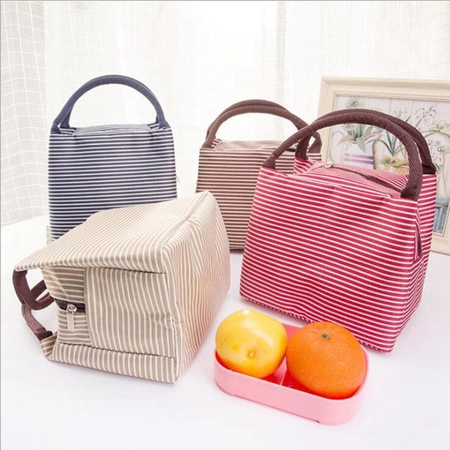 Striped lunch bag w/Aluminum film insulation | Lazada PH