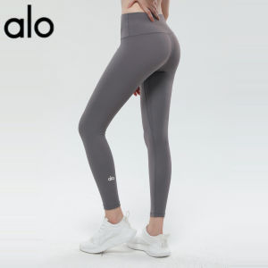 Al0-yoga Cross-border New European and American Double-sided Brushed Bare-feel High-waist Hip-lifting Peach Hip Sports Fitness Pants Yoga Pants for Women -ALO