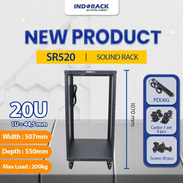 Audio rack System Mixer SR520/INDORACK Sound Rack 20U Depth 550mm ...