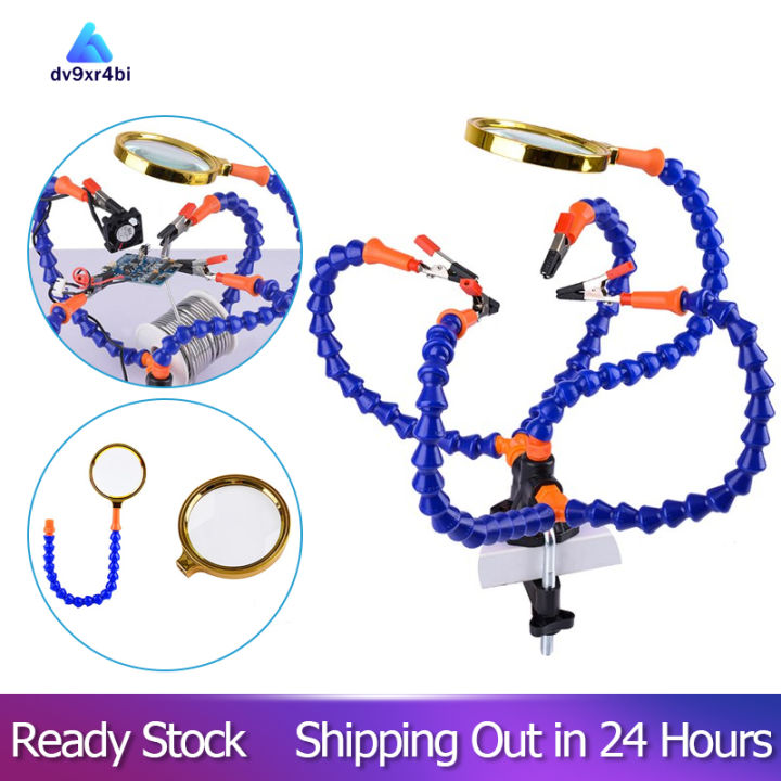 [dv9xr4bi] Bench Vise Table Clamp Soldering Station With 5Pc Flexible