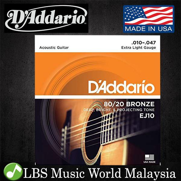 D addario EJ10 80 20 Bronze Acoustic Guitar Strings 10 47 Daddario