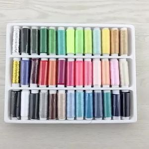 39Pcs Mixed Colors 100% Polyester Yarn Sewing Thread Roll hine Hand Embroidery 200 Yard Each Spool For Home Sewing Kit