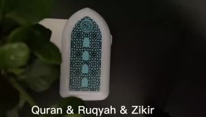 B64C Compact Quran Speaker With UK Plug Smart Translation Feature Portable Blue Unit With Button Control