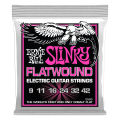 Ernie Ball® Slinky Flatwound Electric Strings สายกีตาร์ไฟฟ้า สายแบนวัสดุโคบอลค์ ของแท้ 100% (P02593 : 09-42 / P02591 : 10-46 /  P02590 : 11-48) ** Made in USA **. 
