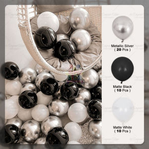 Black Gold Chrome Metallic Balloon 40pcs 12inch Confetti Balloon Set Decoration For Birthday Party Balloons Gold Silver Star Paper Banner Metal Sequin Balloon Garland Arch Kit For Graduation Wedding Baby Shower Party Decor