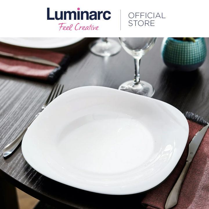 Luminarc Carine White 6pc 19cm Square Cake Salad Dessert Plate