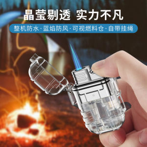 F11B Jet Flame Lighter Transparent Visitable Gas Tank Waterproof Safety Lock Cover Outdoor Fire Starter